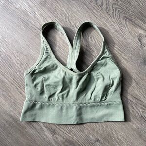 Women's Sage Green Sports Bra, Size Small